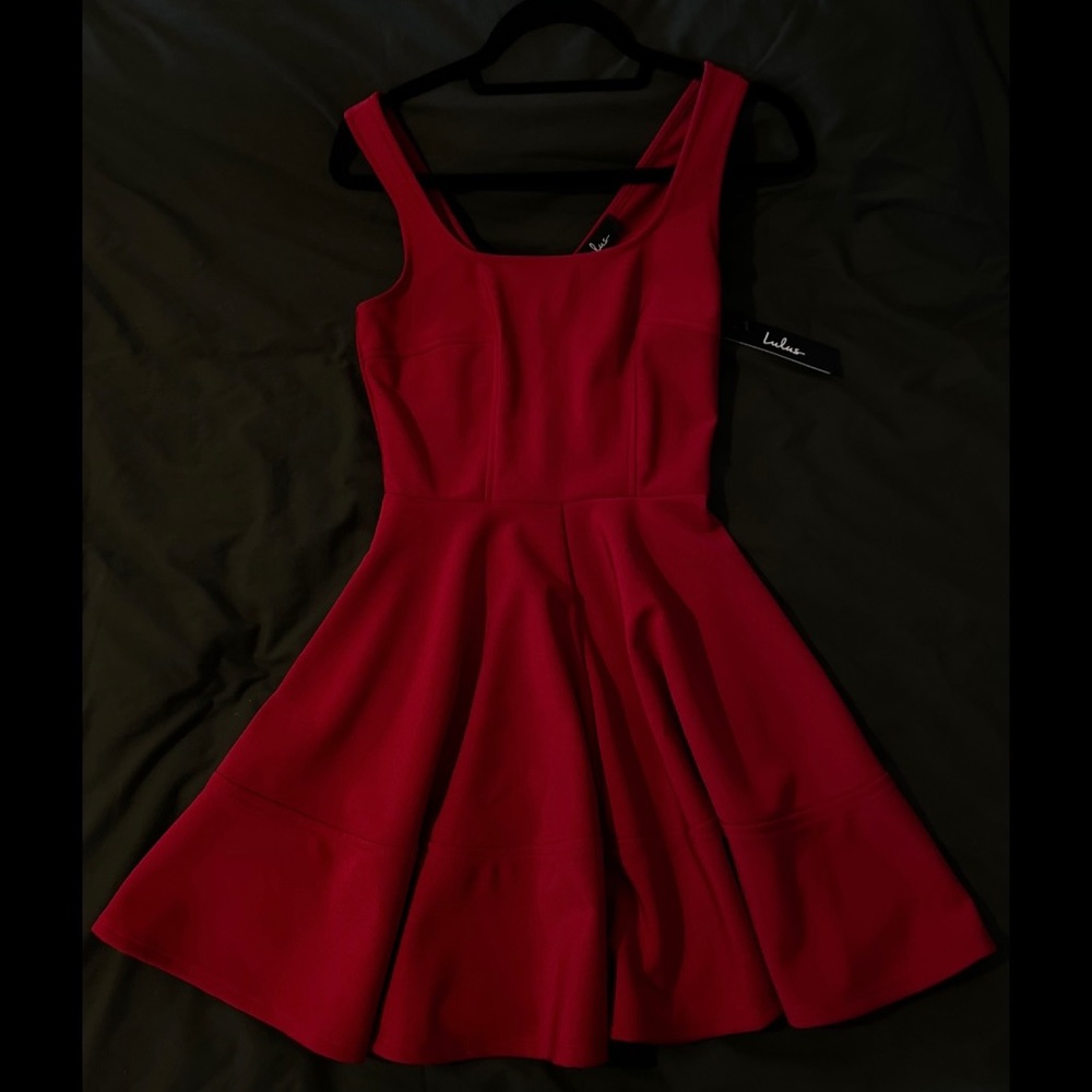 Lulus home before daylight red skater dress